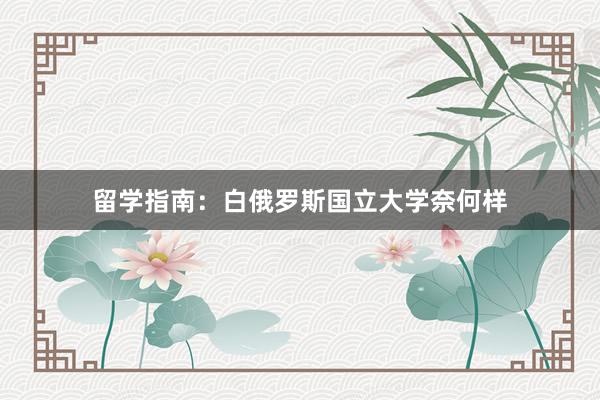 留学指南：白俄罗斯国立大学奈何样